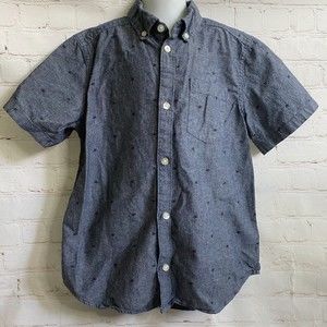 Amazon Essentials Chambray Denim Boys Button Up Shirt with Palm Trees